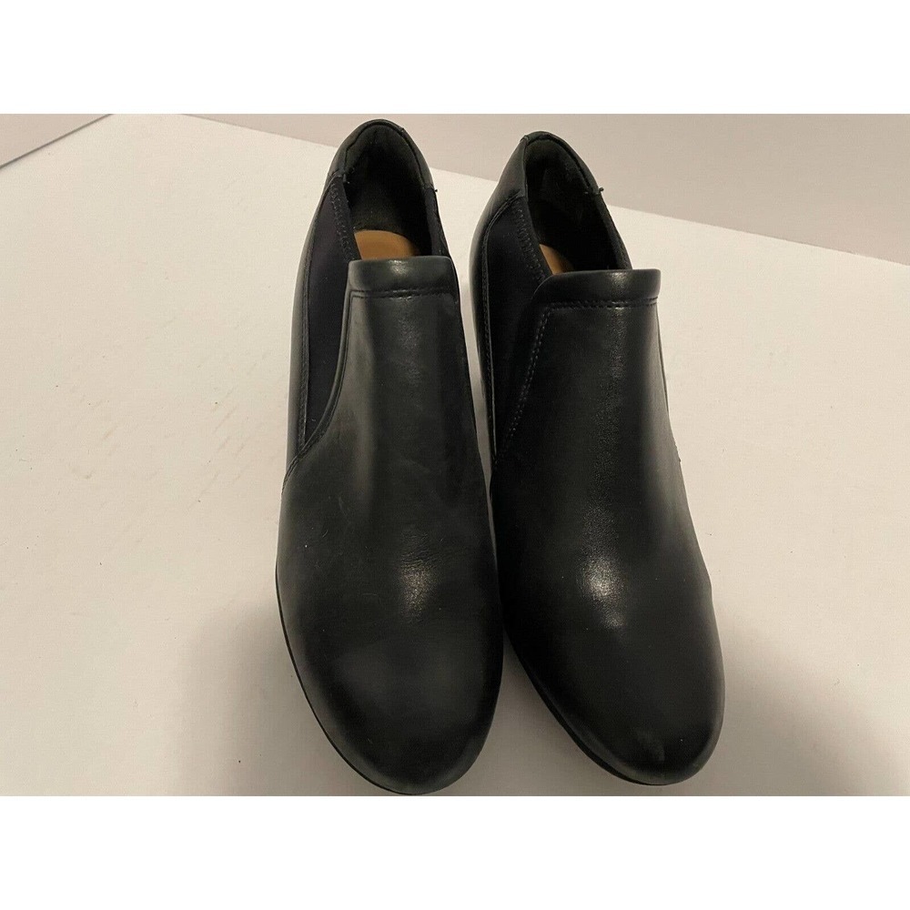 CLARK ARTISON SHOE BOOTIES BLACK LEATHER WOMENS SIZE 6
